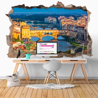 Vinilos agujero 3d ponte vecchio florencia italia