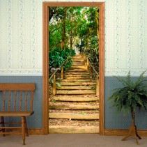 Vinilos puertas escalera en el bosque