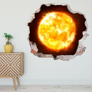 Vinilos agujero 3d sol