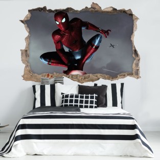 Vinilos decorativos agujero 3d spiderman