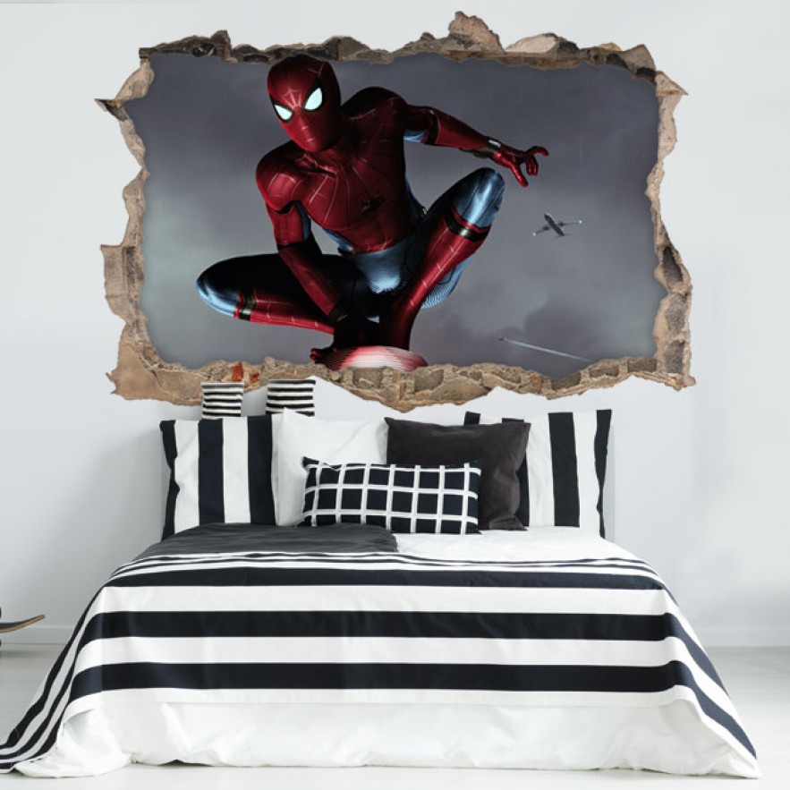 Vinilos decorativos agujero 3d spiderman
