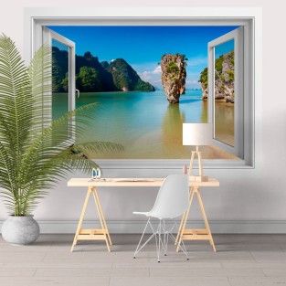 Vinilos ventana 3d isla james bond tailandia