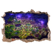 Vinilo decorativo videojuego fortnite agujero 3d