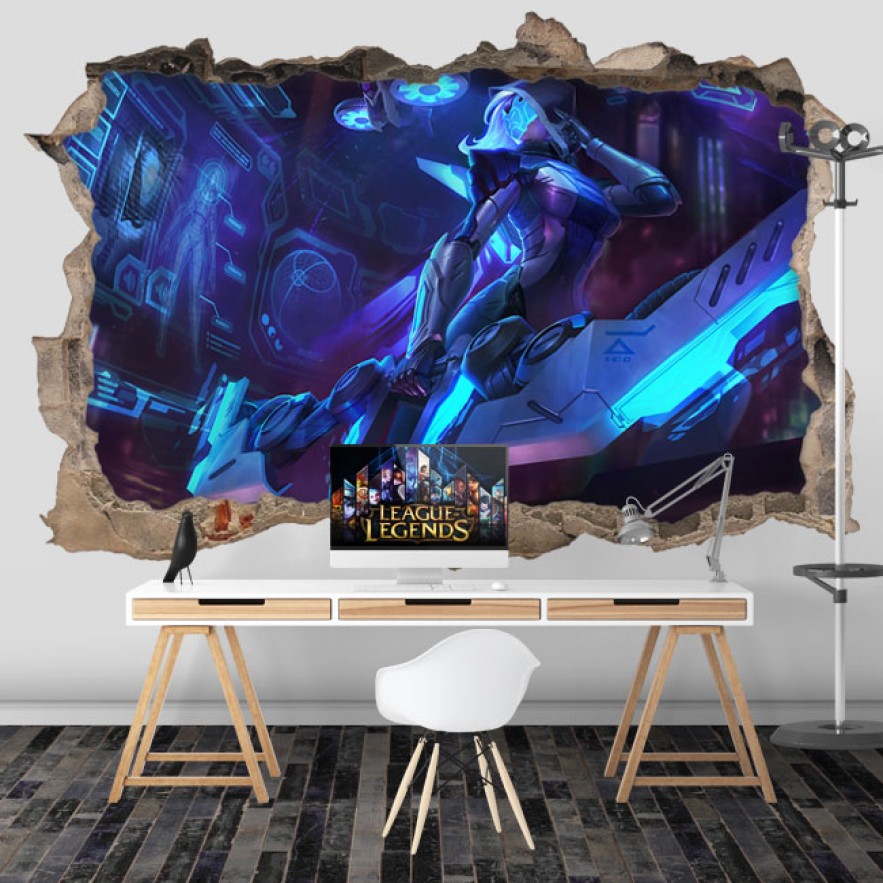Vinilos decorativos videojuegos league of legends agujero 3d