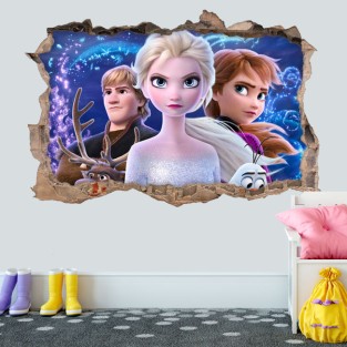 Vinilos decorativos agujero 3d disney frozen 2 Vinilos decorativos agujero 3d disney frozen 2