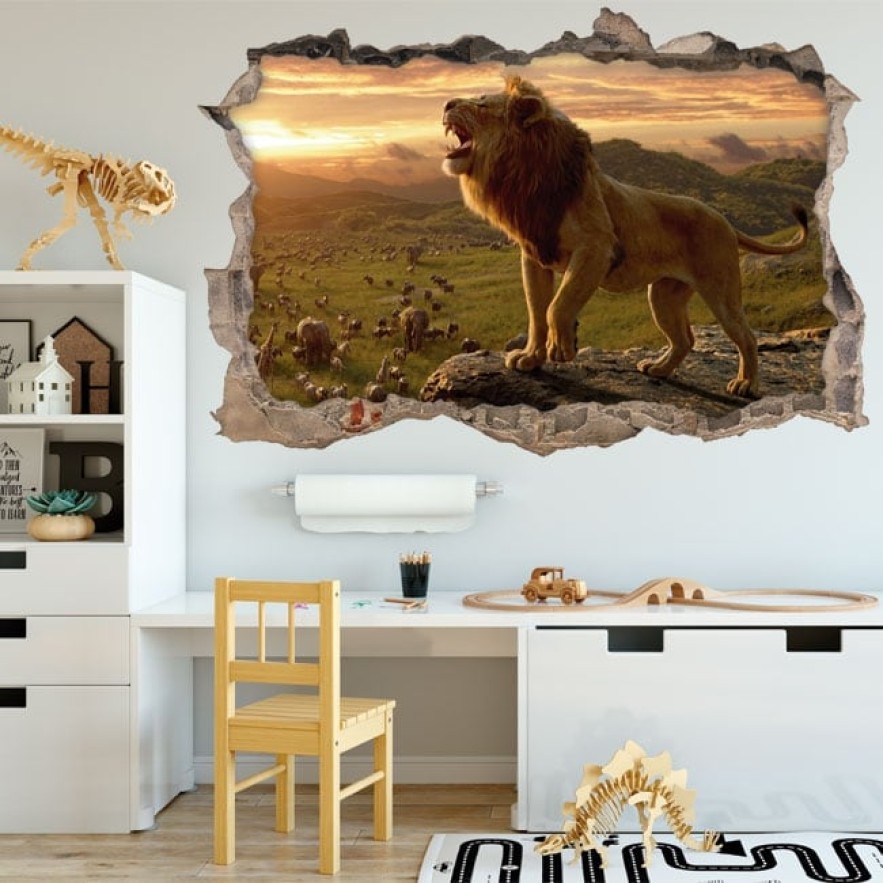 Vinilos decorativos agujero 3d el rey león
