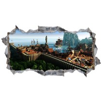 Vinilo decorativo agujero 3d minecraft