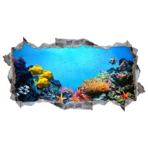 Vinilos decorativos agujeros 3d mundo marino