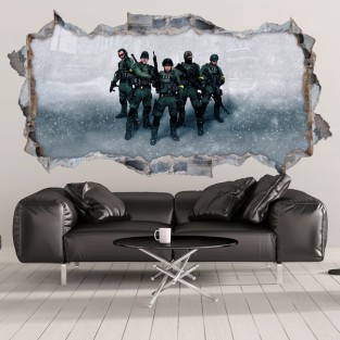 Vinilo decorativo agujero 3d counter strike