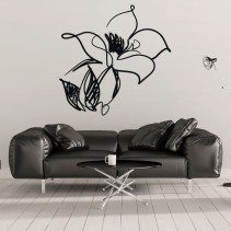 Vinilos decorativos flor de trazos