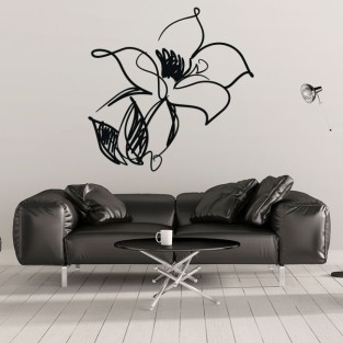 Vinilos decorativos flor de trazos
