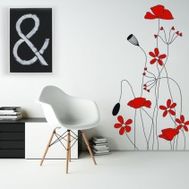 Vinilos decorativos y pegatinas flores rojas