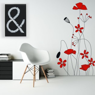 Vinilos decorativos y pegatinas flores rojas Vinilos decorativos y pegatinas flores rojas