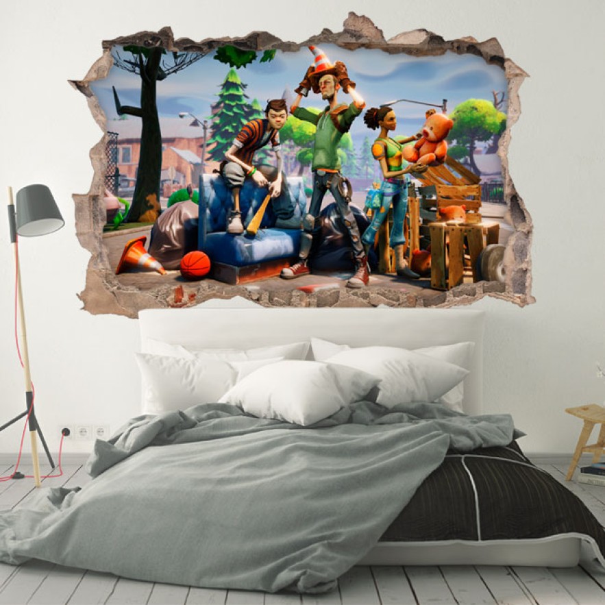 Vinilos decorativos y pegatinas fortnite agujero 3d