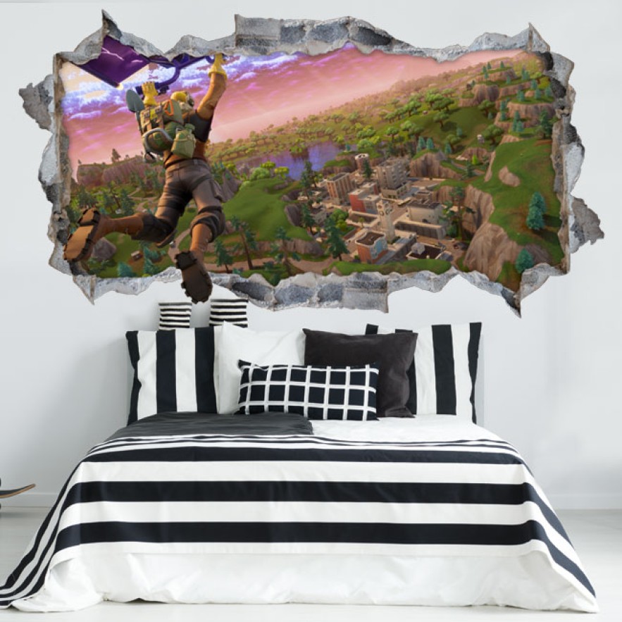 Vinilo decorativo y pegatina videojuego fortnite agujero 3d