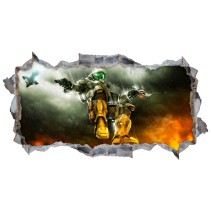 Vinilo decorativo videojuego halo agujero 3d