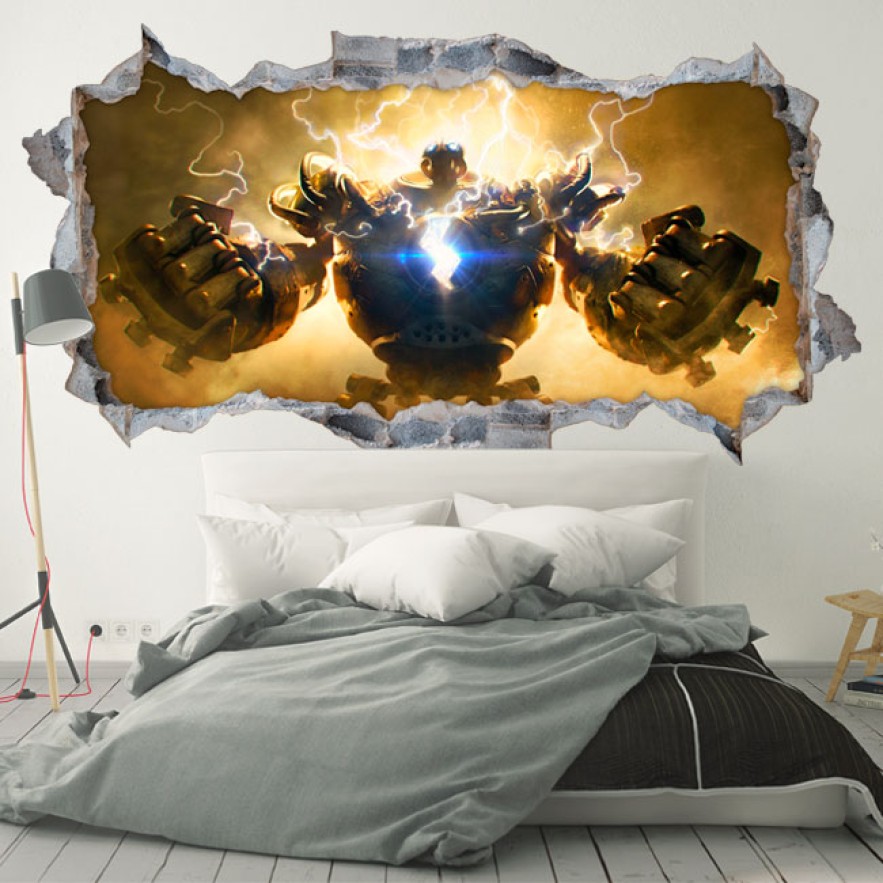 Vinilo decorativo y pegatina agujero 3d league of legends