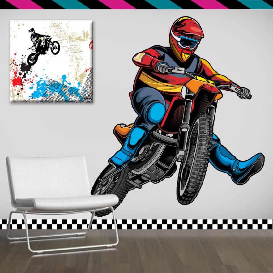 Vinilos decorativos juvenil motocross