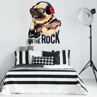 Vinilos decorativos perro rockero
