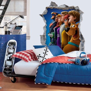 Vinilos decorativos agujeros 3d scooby doo