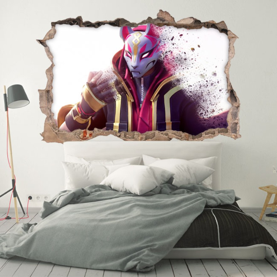 Vinilos decorativos  videojuego fortnite agujero 3d