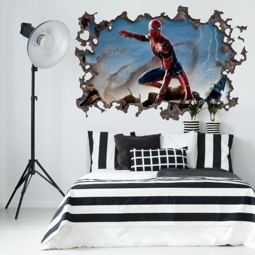 Vinilos efecto agujero 3d spider man no way home