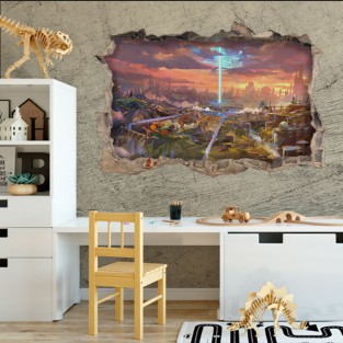 Vinilos efecto pared rota 3d videojuego arcane Vinilos efecto pared rota 3d videojuego arcane
