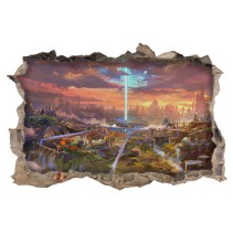 Vinilos efecto pared rota 3d videojuego arcane