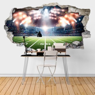 Vinilos agujero 3d estadio fútbol americano iluminado