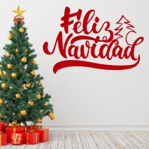 Vinilos decorativos mensaje feliz navidad