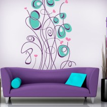 Vinilos decorativos flores y corazones
