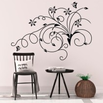 Vinilos decorativo floral con mariposas