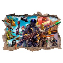 Vinilo fortnite agujero 3d pared