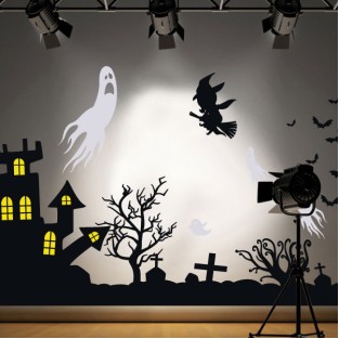 Vinilos halloween tenebroso fantasmas castillo Vinilos halloween tenebroso fantasmas castillo
