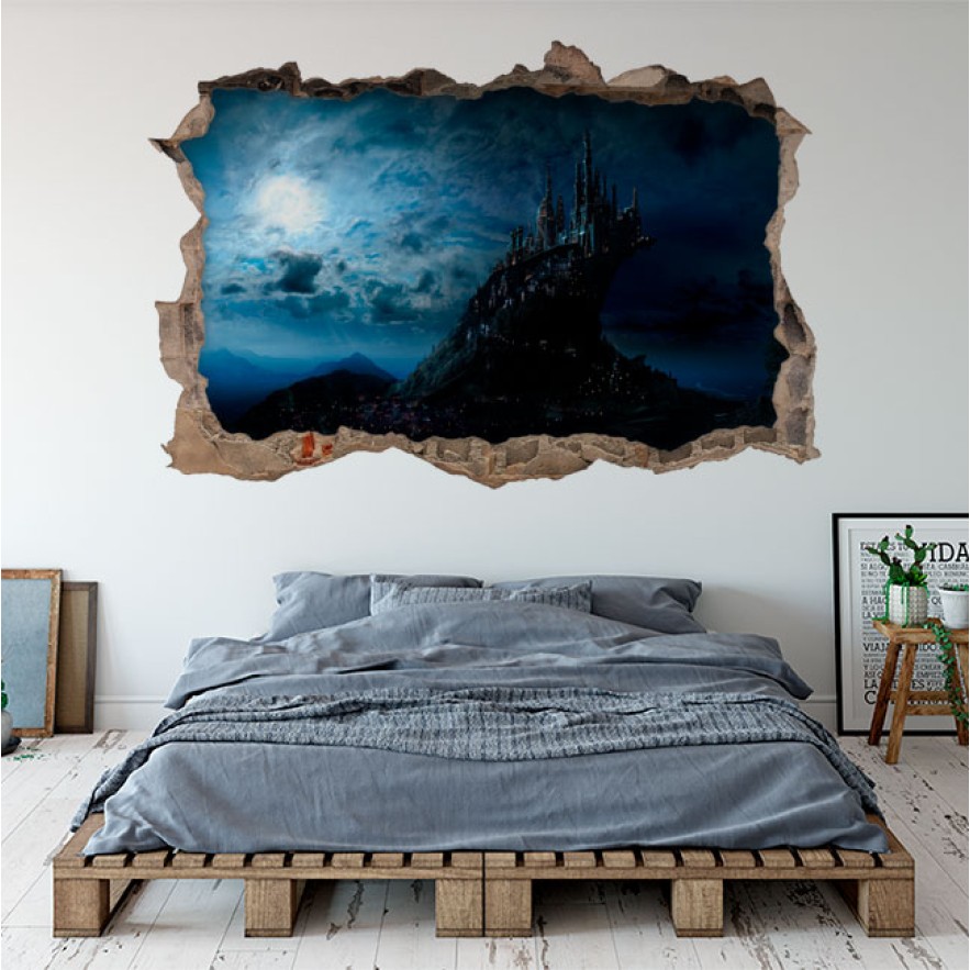 Vinilos agujero 3d harry potter castillo hogwarts