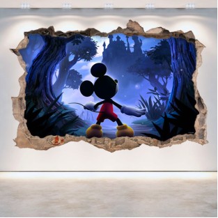 Vinilo agujero 3d videojuego infantil castle of illusion Vinilo agujero 3d videojuego infantil castle of illusion
