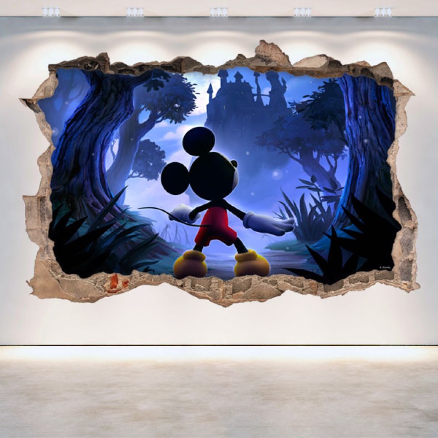Vinilo agujero 3d videojuego infantil castle of illusion