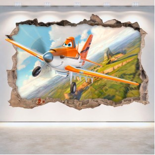 Vinilos infantiles agujero 3d dusty aviones Vinilos infantiles agujero 3d dusty aviones