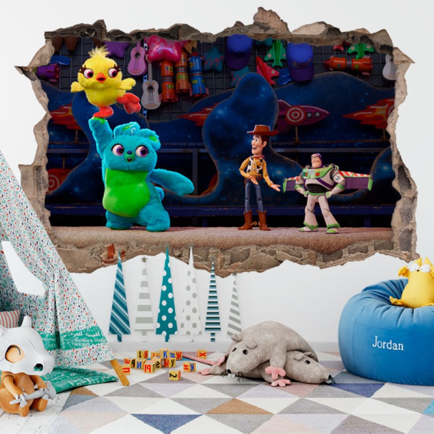 Vinilos infantiles agujero 3d toy story 4