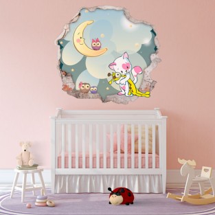 Vinilos infantiles agujero 3d dulces sueños