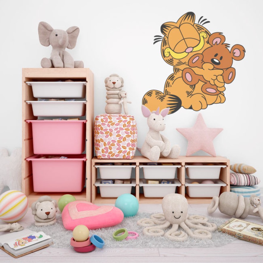 Vinilos infantiles garfield con osito