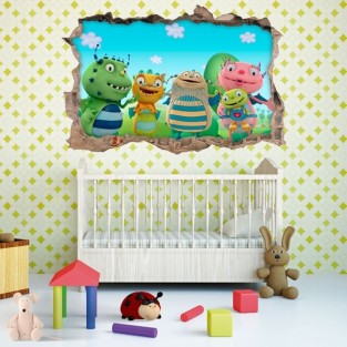Vinilos infantiles agujero 3d henry el monstruo feliz Vinilos infantiles agujero 3d henry el monstruo feliz