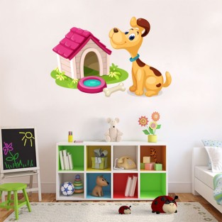 Vinilos infantiles perro y su casita