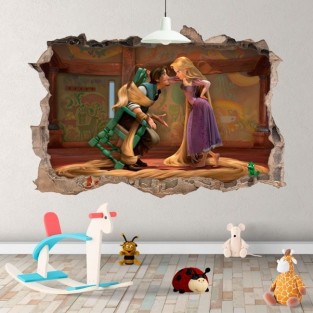 Vinilos agujero 3d tangled rapunzel disney