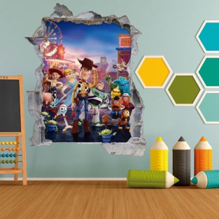 Vinilos decorativos agujero 3d pixar toy story 4