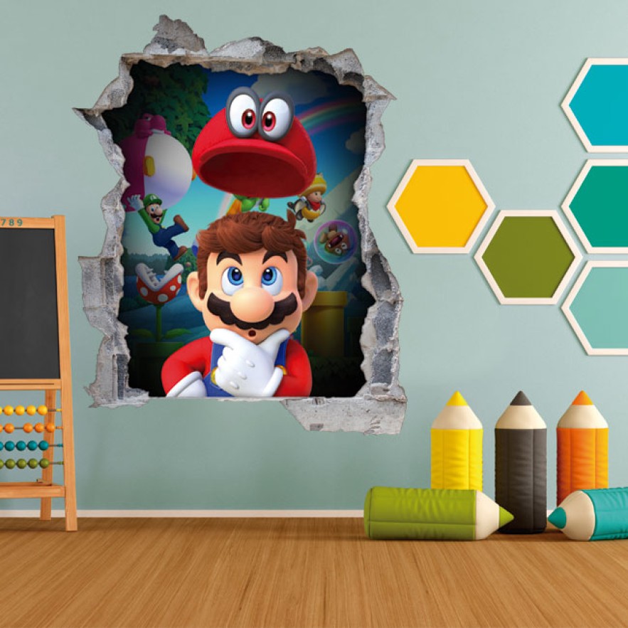 Vinilos agujero 3d videojuego mario bros