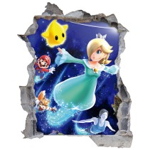 Vinilo infantil super smash bros agujero 3d