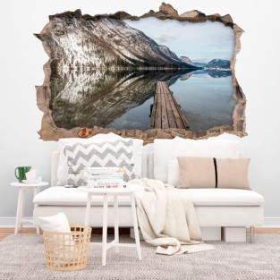 Vinilos agujero 3d lago bohinj en eslovenia