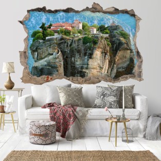 Vinilos monasterios de meteora grecia 3d