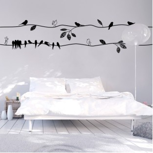 Vinilos pájaritos en ramas con estilo